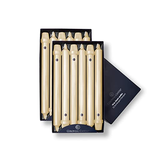 Colonial Candle Unscented Taper Candle, Classic Collection, Limoncello, 10 in, Pack of 12 - Up to 8 Hours Burn - color: Limoncello, size: 10 In, style: Classic