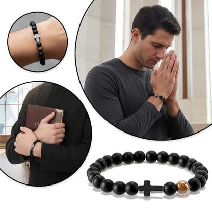 Christian Bible Verse Cross Bracelet for Men Teen - color: Joshua 1:9