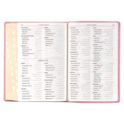KJV Holy Bible, Giant Print Full-size Faux Leather Red Letter Edition - Thumb Index & Ribbon Marker, King James Version, Pink (KJV Full Size GP Editions)