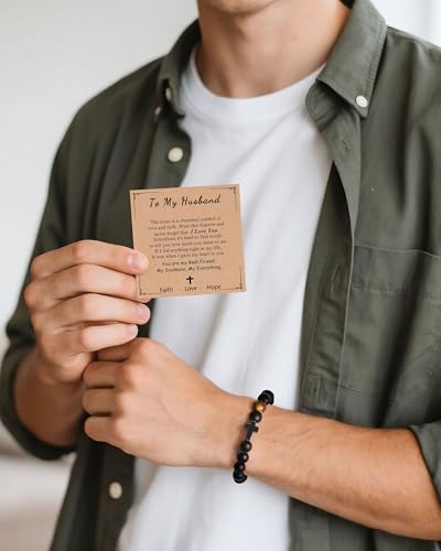 Cross Bracelet, To Mens Boys Christian Gifts for Birthday Christmas - style: Husband