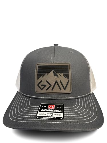 God is Greater Than The Highs and Lows Trucker Hat Women's Hat All Black Sun Hat Men Gifts for Girlfriends Cool Cap - color: Charcoal White-grey