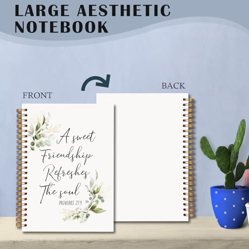 a Sweet Friendship Refreshes the Soul Christian Spiral Notebooks, Proverbs 27:9 Bible Journal, Gifts for Christian Women Friends, Religious Notebook for Note Taking, 5.5x8.3 Inch - color: white Bible Notebook-1