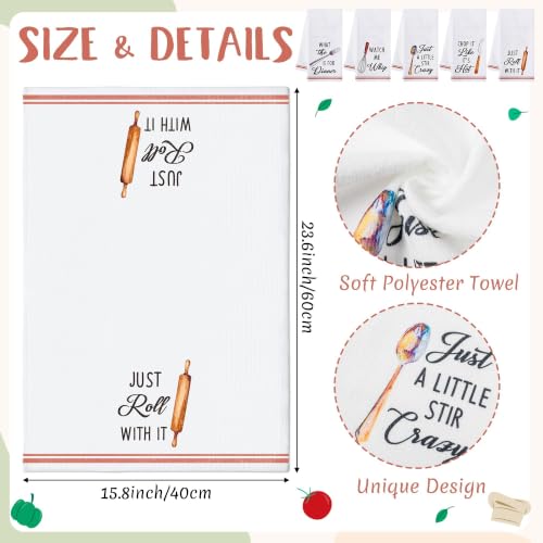 R HORSE 5 Pack Funny Cookware Kitchen Dish Towels - color: Cookware