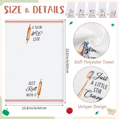 R HORSE 5 Pack Funny Cookware Kitchen Dish Towels - color: Cookware