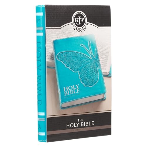 KJV Holy Bible, Gift Edition for Girls/Teens King James Version, Faux Leather Flexible Cover, Teal Butterfly (KJV Gift Editions)