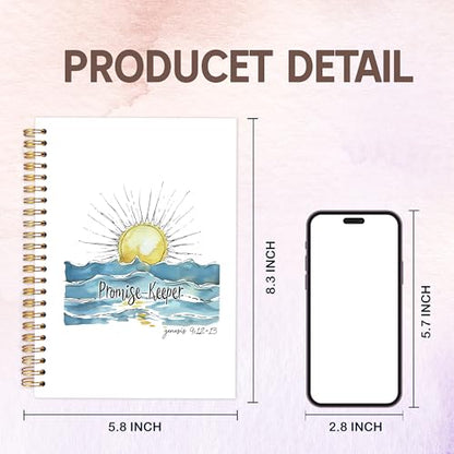 KAOWT Boho Christian Notebook Journal, Bible Notebooks for Note Taking, Prayer Journal for Woman Man, Christian Gifts for Women Men, Religious Scripture Hardcover Spiral Notebook 5.5x8.3in - color: notbook bible-blue keeper