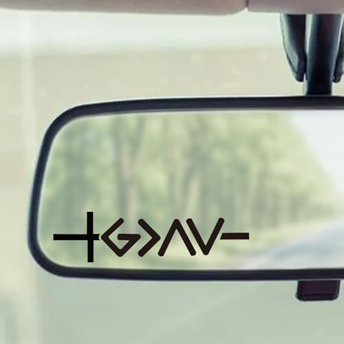 5 Pcs Jesus Christian Mirror Stickers,Bible Verse Decals for Car (Black) - color: Black-gav