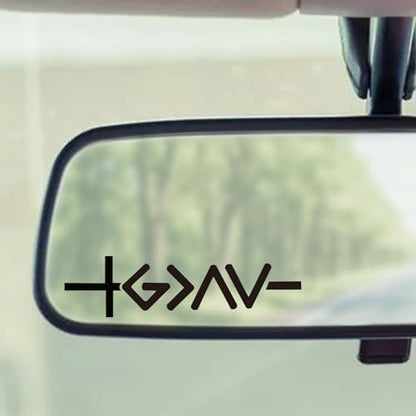 5 Pcs Jesus Christian Mirror Stickers,Bible Verse Decals for Car (Black) - color: Black-gav