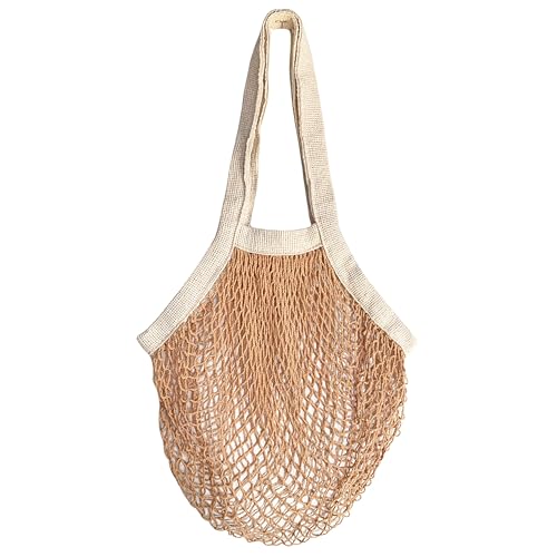 PILLOWPIA French Market Bag – Organic Cotton Tote, Handcrafted Adjustable Strap, Eco-Friendly 12-15" Farmers Market Carrier - color: Wheat