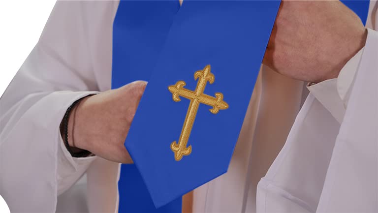 CLERKMANS Choir Stole with Crosses - color: Royal Blue