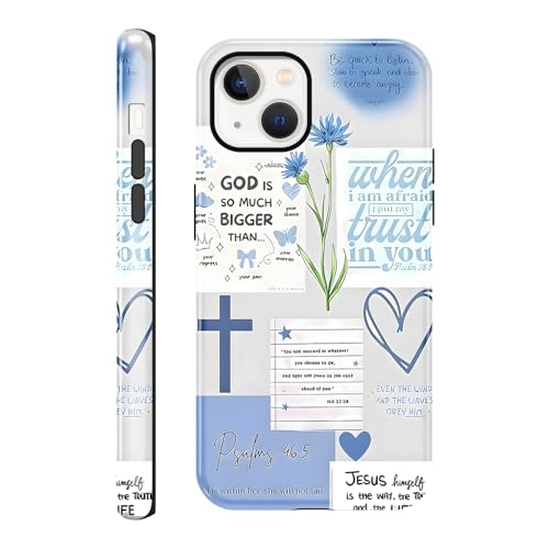 Cute Blue Jesus Christian Phone Case for iPhone 13/iPhone 14 6.1'' - color: Blue, size: iPhone 13/iPhone 14