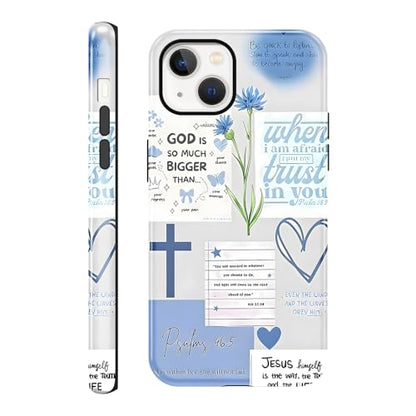 Cute Blue Jesus Christian Phone Case for iPhone 13/iPhone 14 6.1'' - color: Blue, size: iPhone 13/iPhone 14