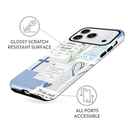 Cute Blue Jesus Christian Phone Case for iPhone 17 Pro 6.3'' - color: Blue, size: iPhone 17 Pro