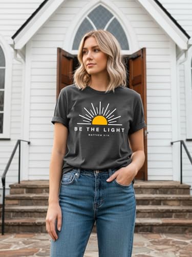 Christian Shirt for Women God is Good Graphic Tee Bible Verse - color: Darkgrey-light, size: Medium