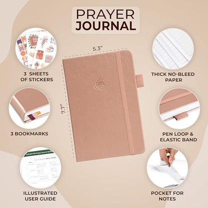 Clever Fox Prayer Journal with Prompts, Bible, Women, Teen, A5 Rose Gold - color: Rose Gold, size: A5 (5.8'' x 8.3'')