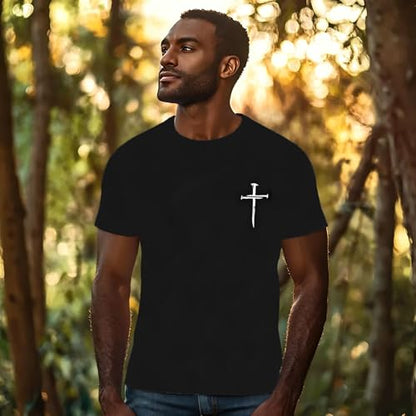 Christian Jesus Shirts for Men Inspirational Bible Verse Faith Graphic Tees - color: Black2, size: Medium