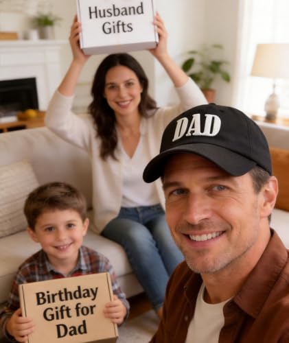 Dad Hats for Men, 3D Embroidered Dad Baseball Cap - color: Black