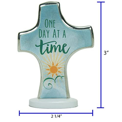 Cathedral Art Abbey & CA Gift One Day at a Time Standing Bedtime Prayer Cross, Blue, One Size (SQP140) - style: Bedtime Prayer