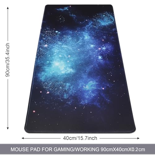 XXL Gaming Mouse Pad 35.4x15.7 Professional Large Mouse Pad & Computer Game Mouse Mat-90x40 Spacebluedot - color: Spacebluedot, size: 35.4L x 15.7W inches