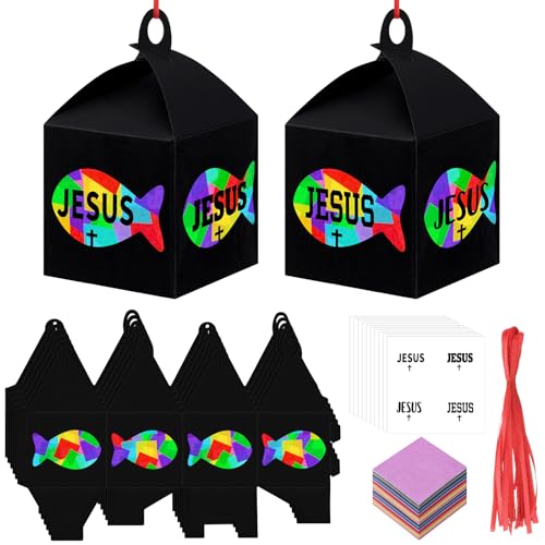 VIHOSE 16 Sets Christian Jesus Fish Lantern Craft, Religious Craft - style: Religious Jesus