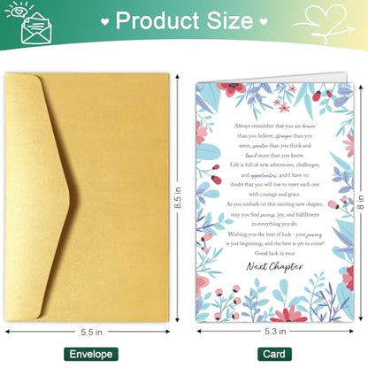 New Chapter Card for Men Women, Floral Good Luck in Your Next Chapter Card, Coworker Leaving Cards Gifts, New Home Congratulations Cards, New Beginning Gifts - color: New Chapter