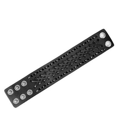 Jeilwiy Punk Rock Gothic Black Rivet Leather Spiked Necklace Collar Neckband Leather Choker Necklace for Women Mom Gifts Adjustable - color: braided bracelet