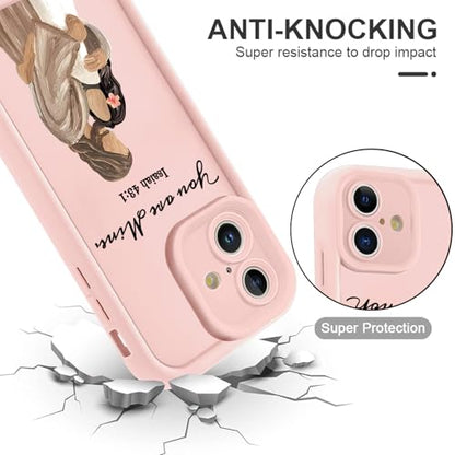 for iPhone 16 6.1'' Cute Bible Verse Hug Phone Case - color: Pink-You Are Mine, size: iPhone 16