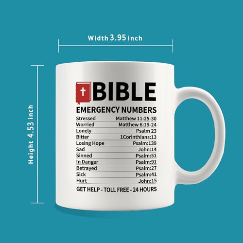 Panvola Bible Emergency Numbers Christian Mugs For Women Mug 11oz White