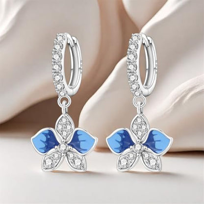 925 Sterling Silver Drop & Dangle Earrings for Women,Butterfly Dragonfly and Bee|Flower and leaf Earrings, Suitable for Sensitive Ears Fashion Jewelry Gift- Hypoallergenic Earrings - color: Butterfly Orchid