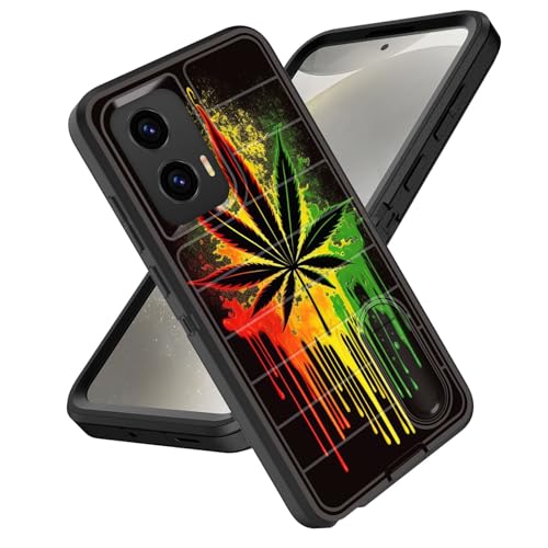 for Moto G Stylus 5G 2024 Case Built in Kickstand,Heavy Duty Protective Shockproof 3-Layer Full Body Rugged Phone Cover for Motorola Moto G Stylus 5G 2024,Marijuana Leaf Weed - color: Marijuana Leaf Weed