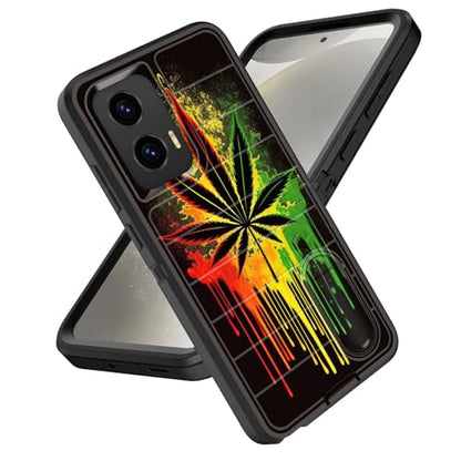 for Moto G Stylus 5G 2024 Case Built in Kickstand,Heavy Duty Protective Shockproof 3-Layer Full Body Rugged Phone Cover for Motorola Moto G Stylus 5G 2024,Marijuana Leaf Weed - color: Marijuana Leaf Weed