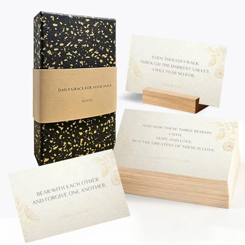 60 Bible Verse Cards with Wooden Stand for Women - Encouragement & Affirmation Scripture Cards - Mini Inspirational Prayer Cards Christian Gifts - Uplifting Verses for Desk Decor (2.15x3.35) - color: CHAMPAGNE
