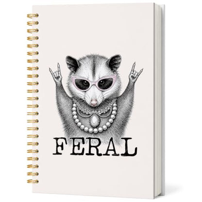 Funny Opossum Feral Notebook Journal for Women Teen Girls Gifts - color: Opossum
