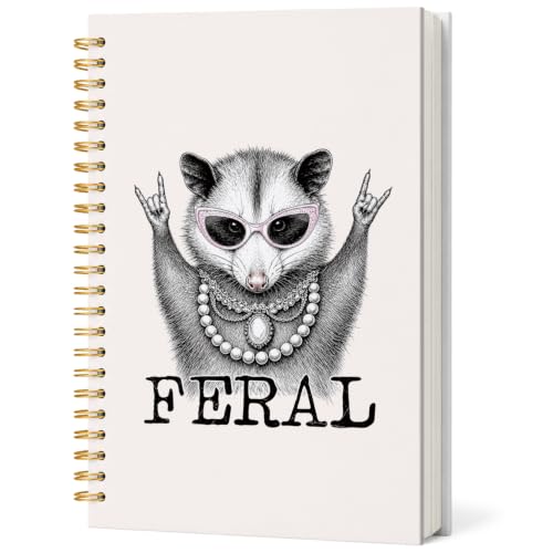 Funny Opossum Feral Notebook Journal for Women Teen Girls Gifts - color: Opossum