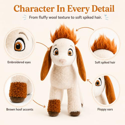 ANGEL STUDIOS | David Tali Plushie | Lamb Plush Toy | Cute Soft Stuffed Animal | Spiked Hair Detail | Self Standing 14 Inches