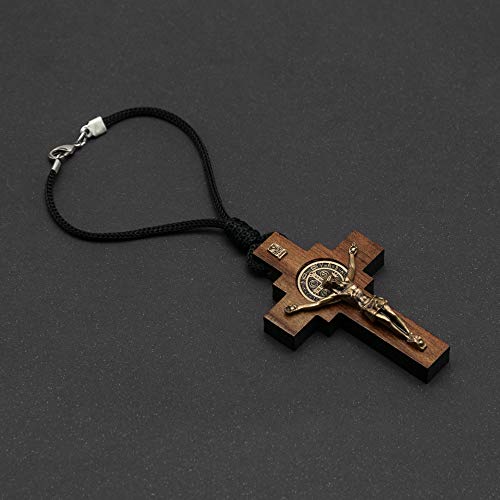 Intercession Car Rearview Mirror Rosary (St Benedict Crucifix) - style: St Benedict Crucifix