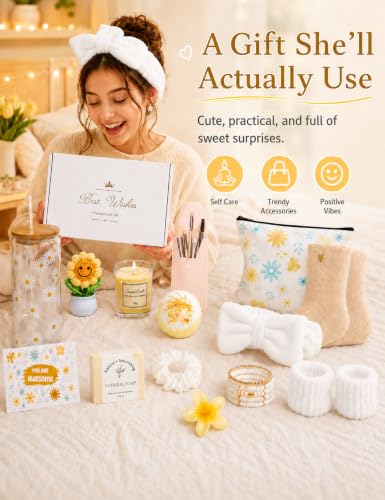 14PCS Gifts for Teen Girls - Gift Basket for Teen Girl, Gifts Trendy Stuff - color: Beige