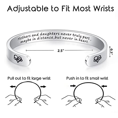 TONY & SANDY Cuff Bracelets for Women Teen Girls Best Friend Sister Mom Daughter Granddaughter Easter Birthday Mother's Day Christmas Stocking Stuffers for Teen Girls Women Jewelry - style: 1 - Mother Daughter Gift -Mothers and daughters never truly part
