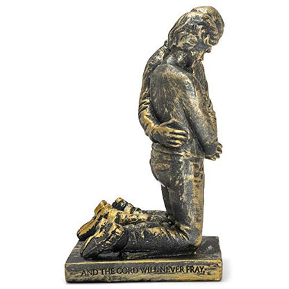 Dicksons Praying Husband and Wife 5 inch Grey Resin Stone Table Figurine - style: Praying Husband and Wife