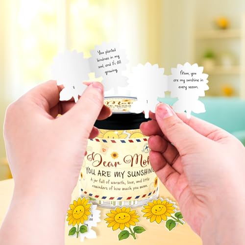 Mom Gifts - Birthday Gift for Mom from Daughter, Son - Mothers Day Gifts - Affirmation Cards, Inspirational, Positive, Motivational Gift for New Mom - Emotional Support, Encouragement Cards - color: Mom Sunflower