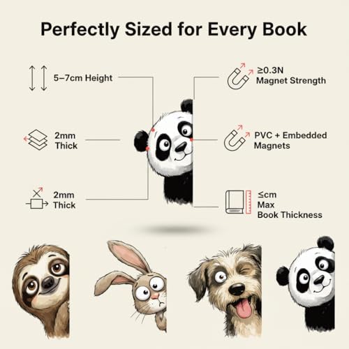 10PCS Funny Animal Magnetic Bookmarks - Cute Peek a Boo Page Markers for Books Magnetic Page Clips, Reading Accessories for Women Teachers Office Book Lover Birthday Valentines Christmas Gifts - style: Funny Animal Magnetic Bookmarks