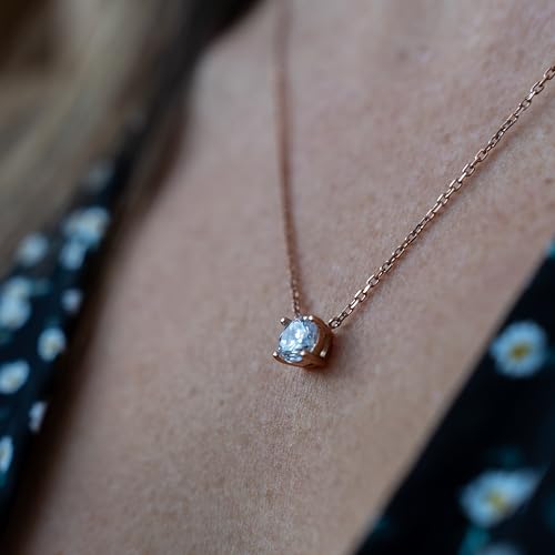 SERASAR Premium Necklace Women| 316L Stainless-Steel | 18 Carat - color: Rosegold, style: Zirconia