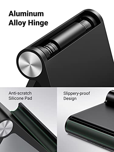 UGREEN Cell Phone Stand Holder for Desk Adjustable Compatible with iPhone 13 12 Pro Max 11 SE XS XR 8 Plus 6 7 Galaxy Note20 S20 S10 S9 S8 Foldable Black - color: Black