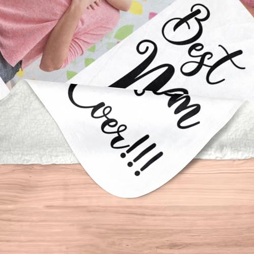 Personalized Blanket with Photo, Custom Blanket with Picture, Customized Photo Blanket, Customize Blanket, Personalized Best Mom Ever Gifts for Mom, Baby, Kid - color: 2 Photos
