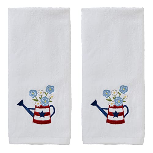 SKL Home Americana Water Can Hand Towel Set-2pc, 100% Cotton, White - color: Americana Water Can