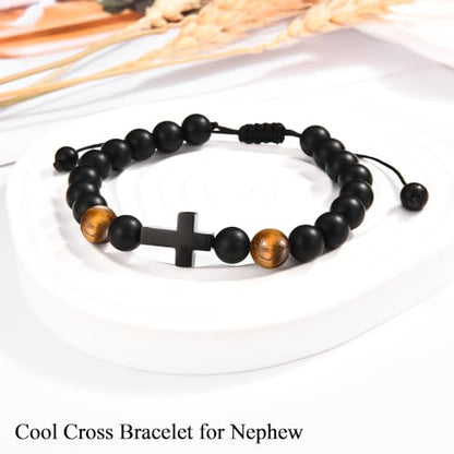 EFVISD Cross Bracelet Gifts for Boys Girls Christian Religious Gifts - color: Nephew