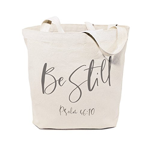 The Cotton & Canvas Co. Beach, Grocery, Farmers Market, Shopping and Travel Reusable Shoulder Tote and Handbag … - style: Be Still, Psalm 46:10