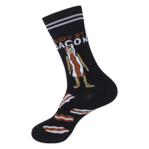FUNATIC Socks with Funny and Profane Sayings, Sarcastic Gift for Men Women - color: Body By Bacon