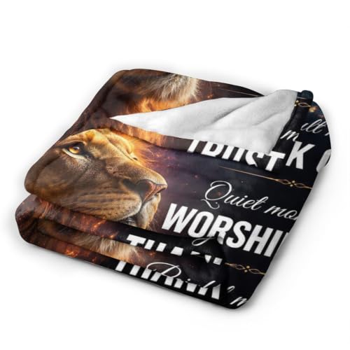 Lion of Judah Blanket, Christian Gift for Men, Faith Throw Blanket - color: Lion Galaxy