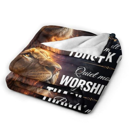 Lion of Judah Blanket, Christian Gift for Men, Faith Throw Blanket - color: Lion Galaxy